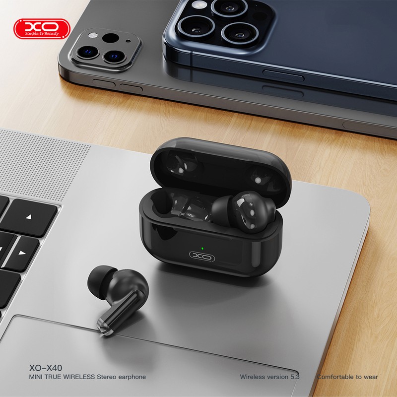 Casti true wireless XO X40, Bluetooth, cu microfon, albe