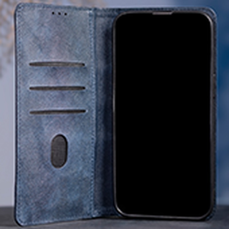 Husa Smart Seam pentru Samsung Galaxy A16 4G, tip carte cu inchidere magnetica, Albastru