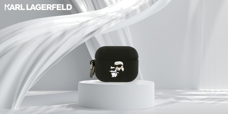 Husa casti Karl Lagerfeld Karl & Choupette Head pentru AirPods Pro 3, Roz