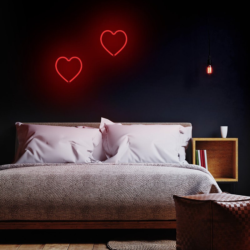Neon LED Forever Light, Heart, dimensiuni 200 x 20 x 210mm, cablu USB cu lungime 2m, alimentare USB sau 3AA, rosu