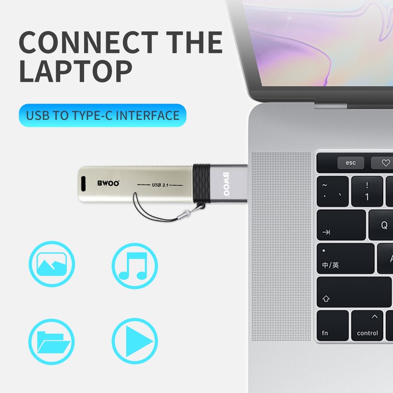 Adaptor OTG BWOO BZ-35, USB-C tata la USB mama, 2.4A, interfata USB 2.0. dimensiuni 31 x 21 x 9mm, gri
