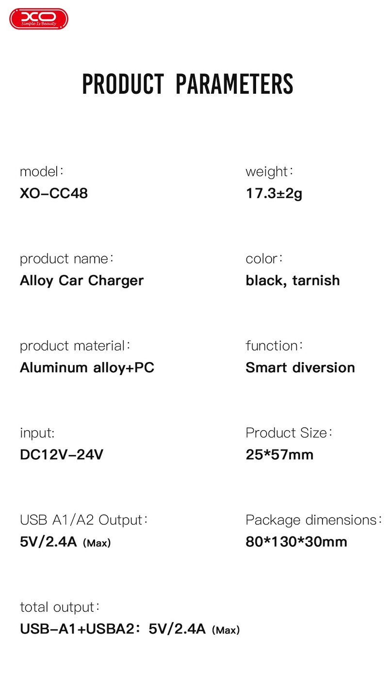 Incarcator auto XO CC48, 2.4 A, 2x USB, negru