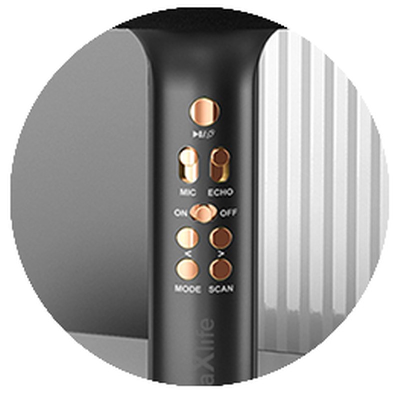 Microfon Maxlife cu Bluetooth speaker MXBM-600, v 5.0, 1200 mAh, USB-C, intrare 5 V - 0.5 A, 5 W, raza 10 m, Negru