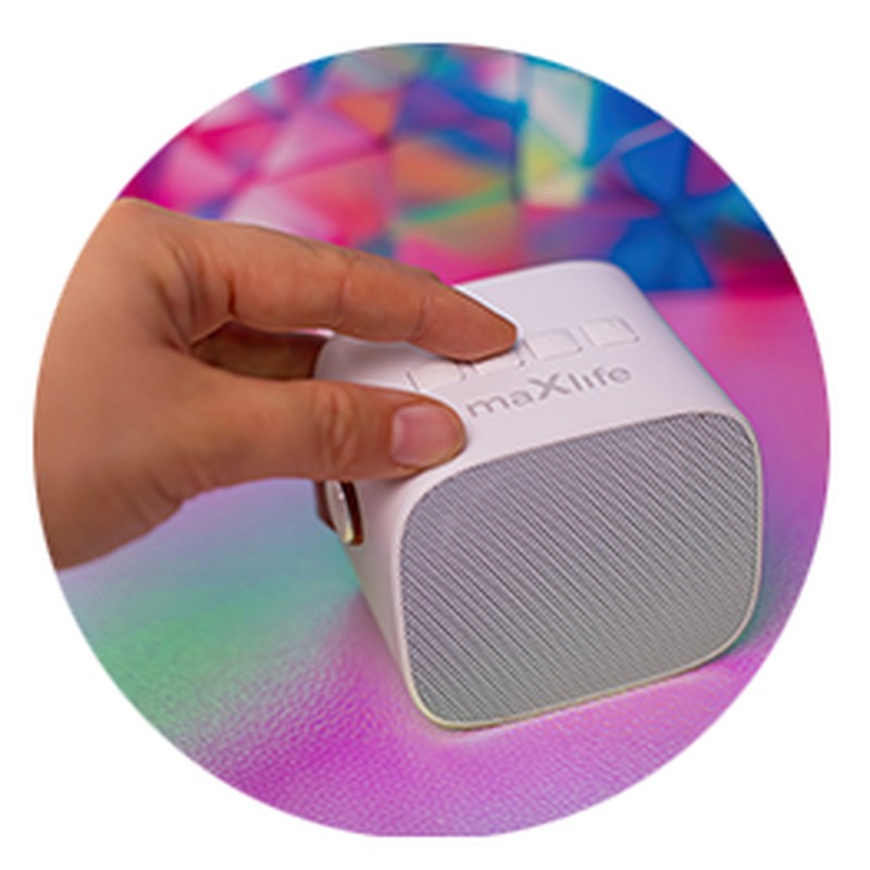 Set Microfon Maxlife cu Bluetooth karaoke speaker MXKS-100, v 5.0, 1500 mAh, USB-C, intrare 5 V - 0.5 A, 5 W, Alb