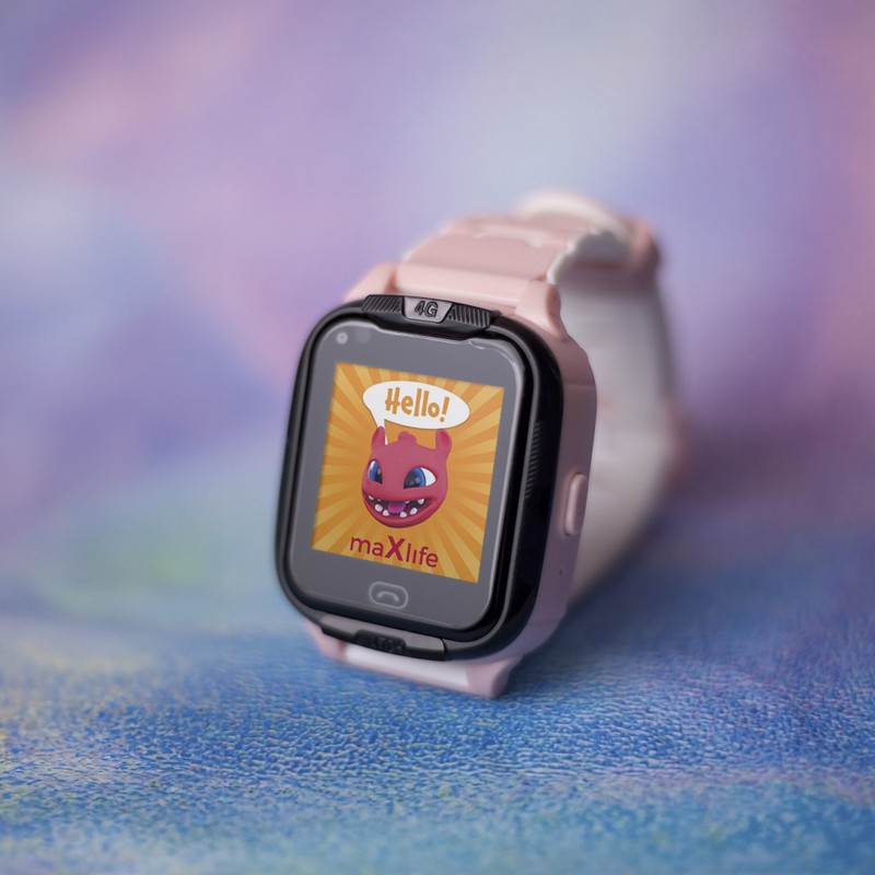 Smartwatch Maxlife MXKW-350, GPS WiFi 4G, roz, IPX7, 1.4 inch 240 x 240 px, curea 248 mm