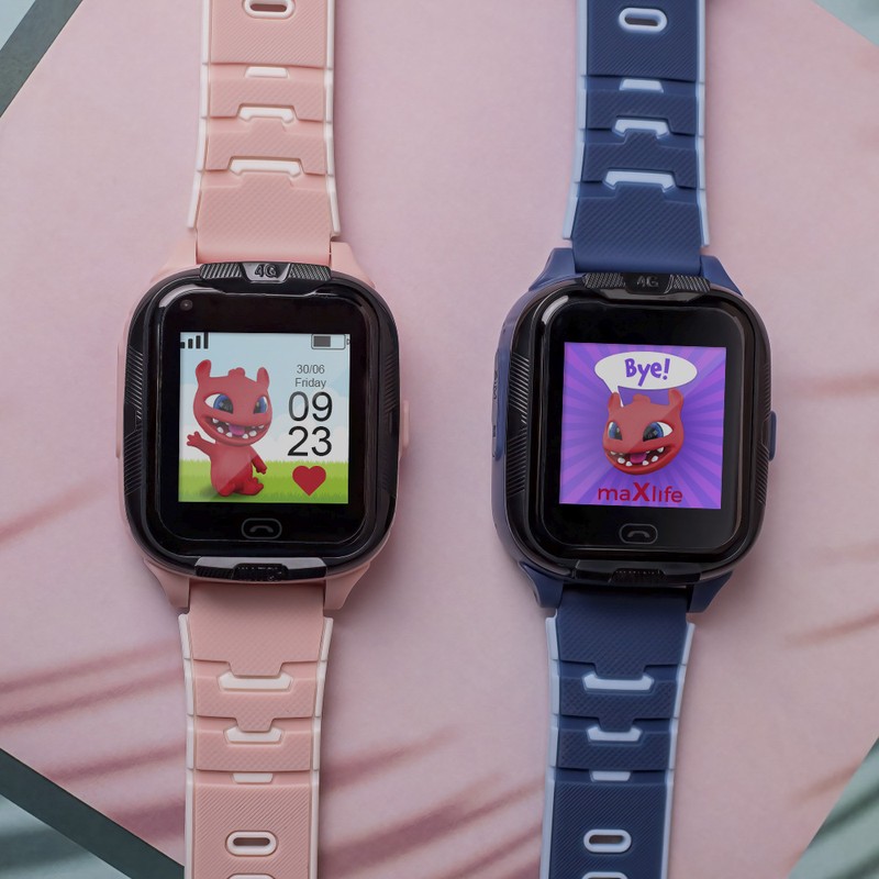 Smartwatch Maxlife MXKW-350, GPS WiFi 4G, roz, IPX7, 1.4 inch 240 x 240 px, curea 248 mm
