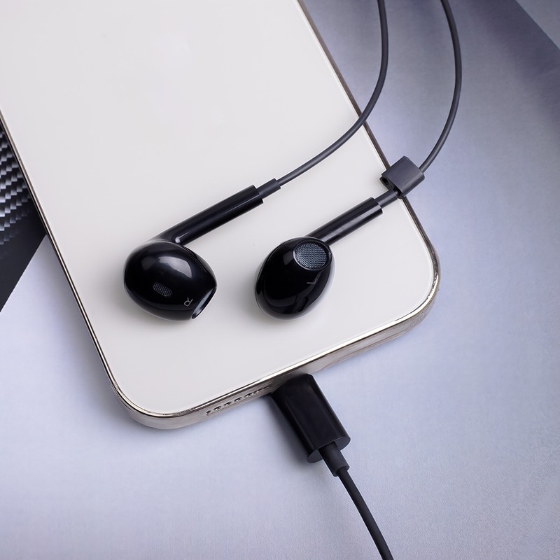 Casti Maxlife cu fir MXEP-04 USB-C, cablu 1.2m, Negru