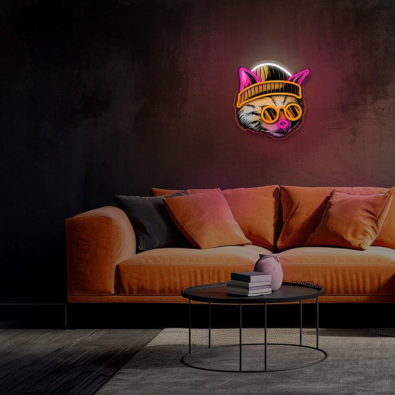 Neon LED Forever Light, Cat Dreamer, dimensiuni 295 x 18 x 325mm, cablu USB cu lungime 2m, multicolor