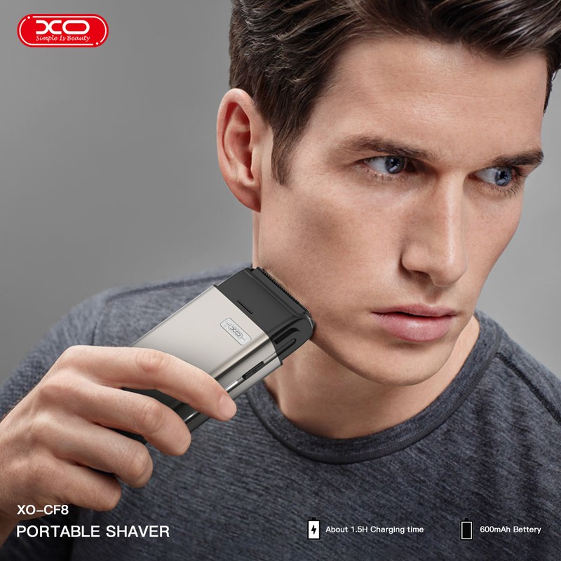 Aparat de ras fara fir XO CF8 Portable Shaver, 600 mAh, USB-C, dimensiuni 95 x 85 x 46mm, Gri