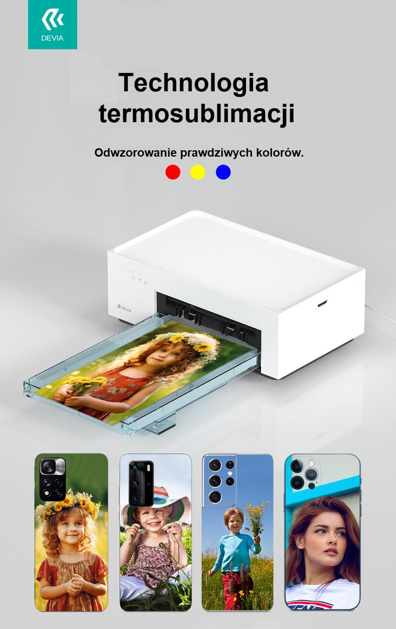 Imprimanta foto Devia DHP511 Mini, sublimare, 300x300 dpi, 36 de fotografii incluse, Alb
