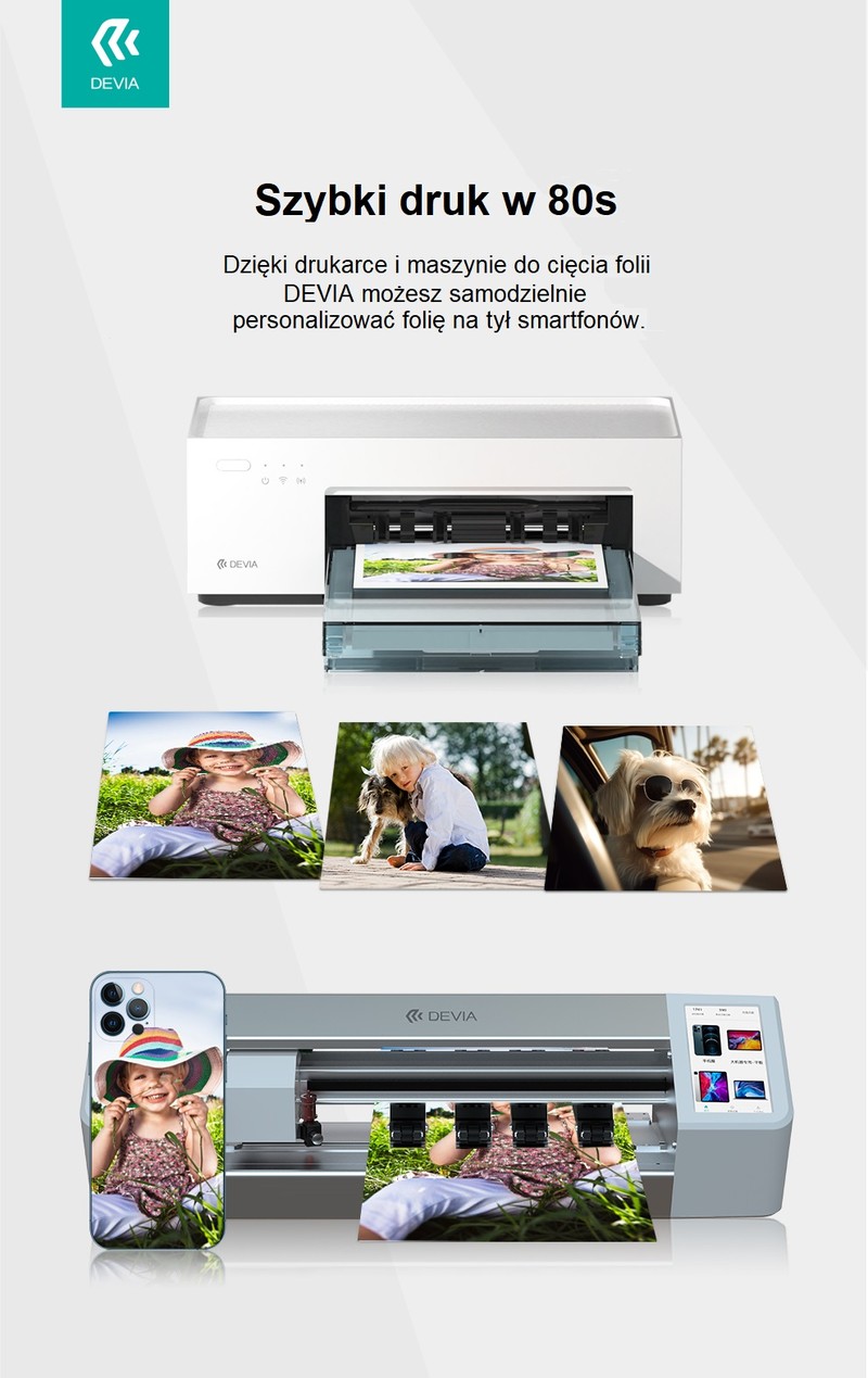Imprimanta foto Devia DHP511 Mini, sublimare, 300x300 dpi, 36 de fotografii incluse, Alb