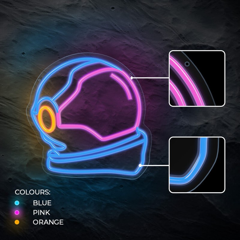 Neon LED pe plexiglas Forever Light, Astronaut, dimensiuni 400 x 18 x 375mm, cablu USB cu lungimea 2m, alimentare USB sau 3xAA, multicolor