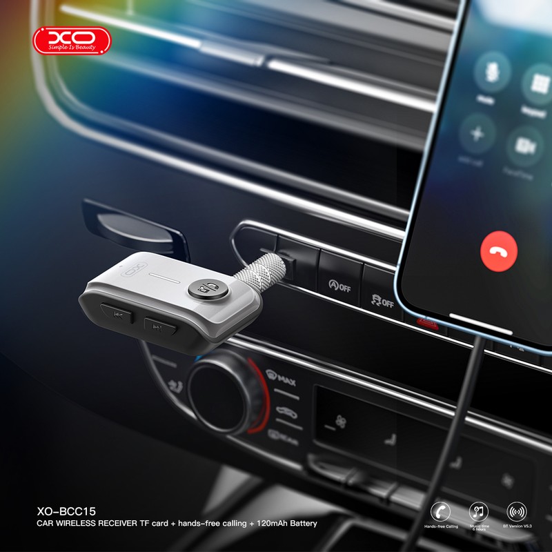 Transmitator FM XO BCC15 Bluetooth MP3 jack 3,5 mm, 3,5 mm (mini-jack), A2DP, AVRCP, HSP, HFP, Negru