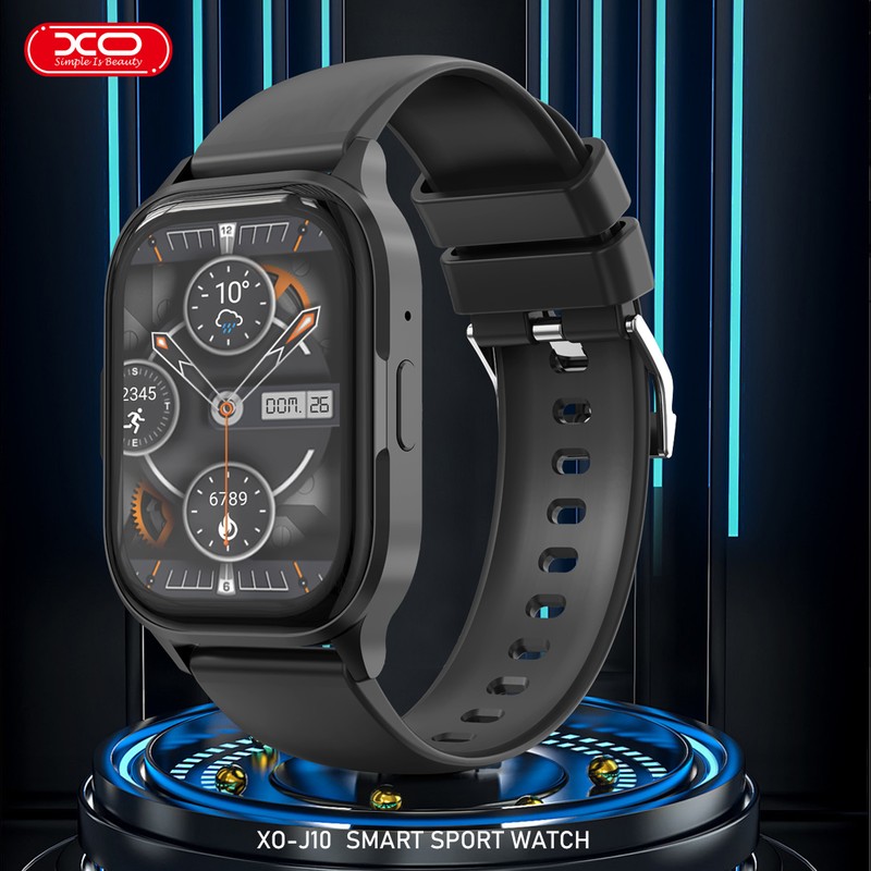 Smartwatch XO J10, AMOLED, negru, IP67, incarcare 2 h, ecran 2,01 inch, Amoled 2,01 inch 240 x 296 pix, bluetooth v.5.3