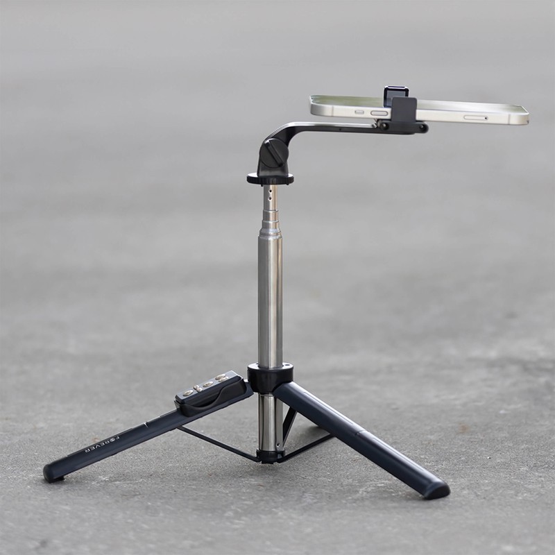 Trepied cu selfie stick si telecomanda bluetooth, rotire 360 °, lungime 100cm, negru