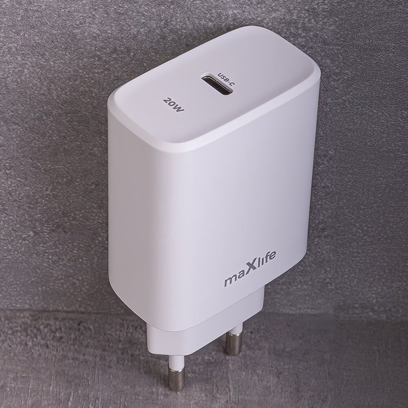 Incarcator Maxlife MXTC-10-20C, PD QC 20 W, 1x USB-C, alb
