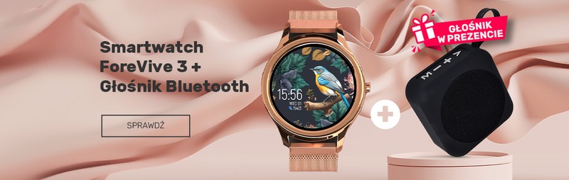 Smartwatch Forever ForeVive 3 SB-340, cu difuzor Bluetooth 3W, negru, GPS/LBS