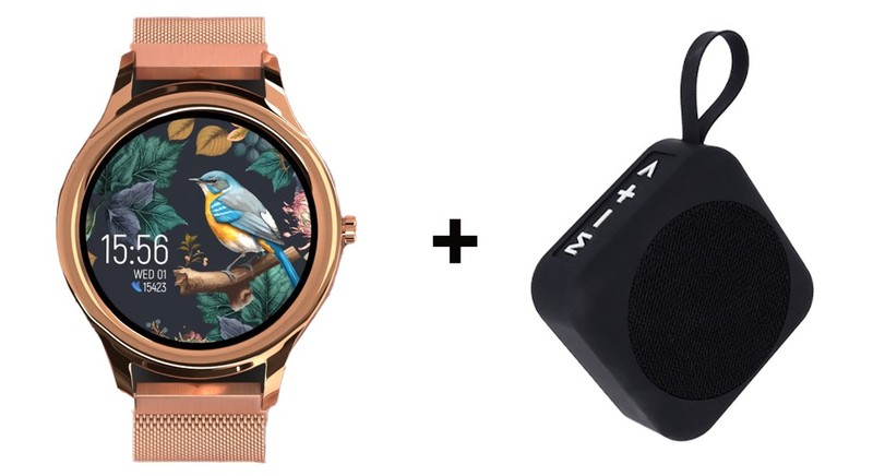 Smartwatch Forever ForeVive 3 SB-340, cu difuzor Bluetooth 3W, negru, GPS/LBS