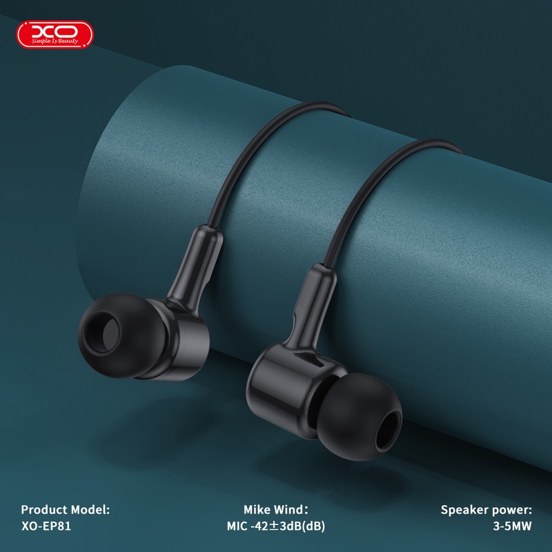 Casti XO cu fir EP81 USB-C, cablu 1.2m, Alb