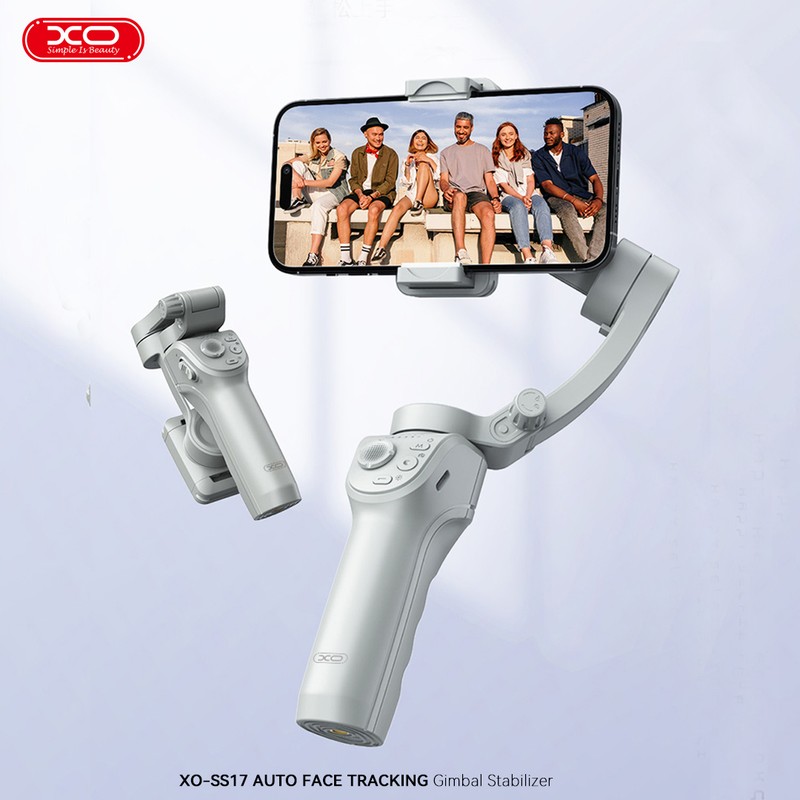 Gimbal selfie stick XO gimbal Bluetooth v.5.2 tripod SS17, auto face tracking, stabilizator, Gri