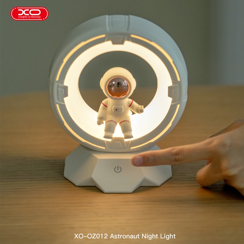 Lampa LED XO astronaut OZ12, acumulator 1200 mAh, port USB-C, lumina alba cu temperatura reglabila 3000K - 5000K, alba
