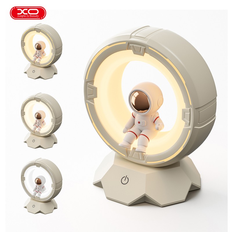 Lampa LED XO astronaut OZ12, acumulator 1200 mAh, port USB-C, lumina alba cu temperatura reglabila 3000K - 5000K, alba