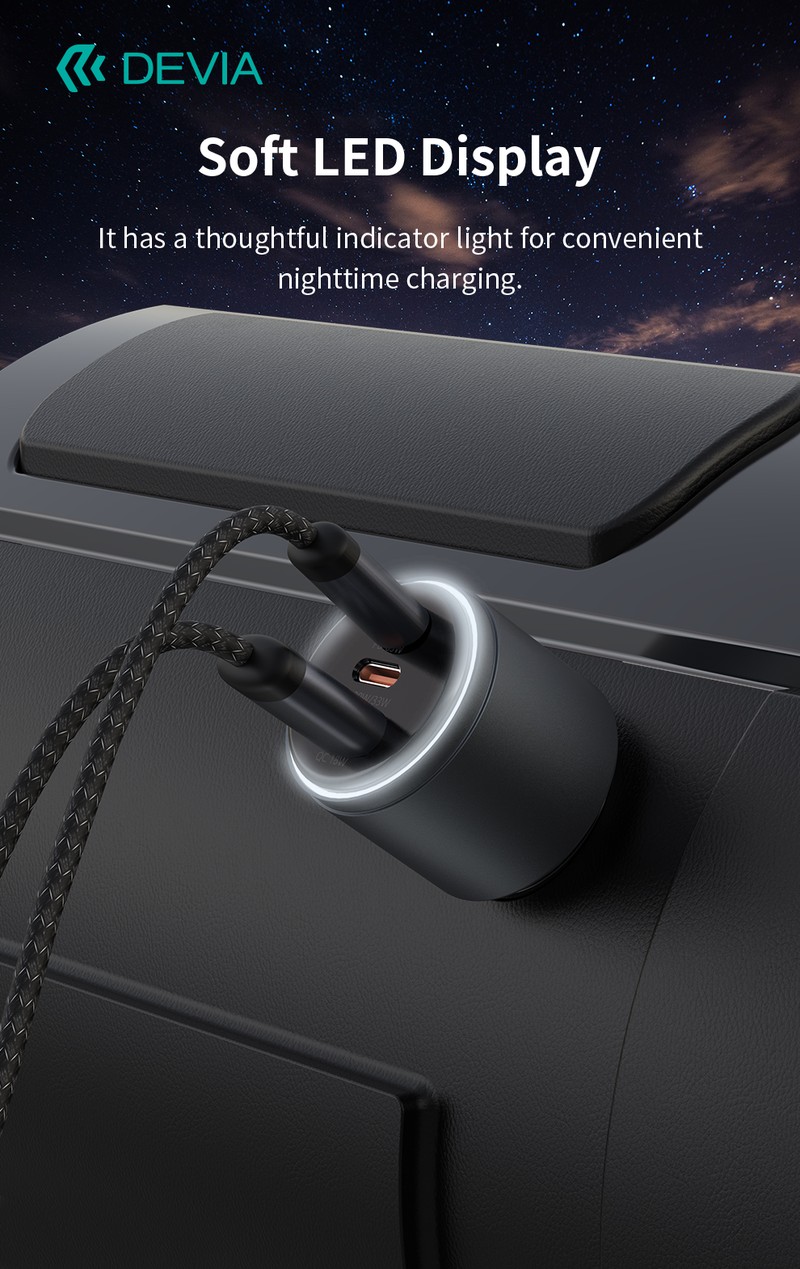 Incarcator auto Devia, PD QC 116 W, 1x USB + 2x USB-C, negru