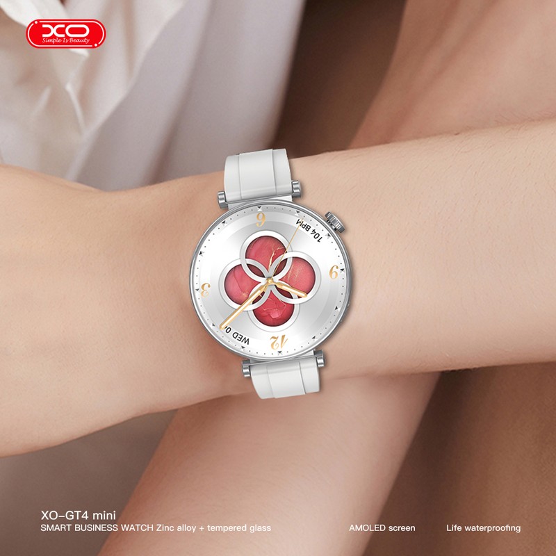 Smartwatch XO GT4 Mini, AMOLED, argintiu, IP68, incarcare 2 h, ecran 1,32 inch, Amoled 1,32 inch 466x466 pix, 200 mAh