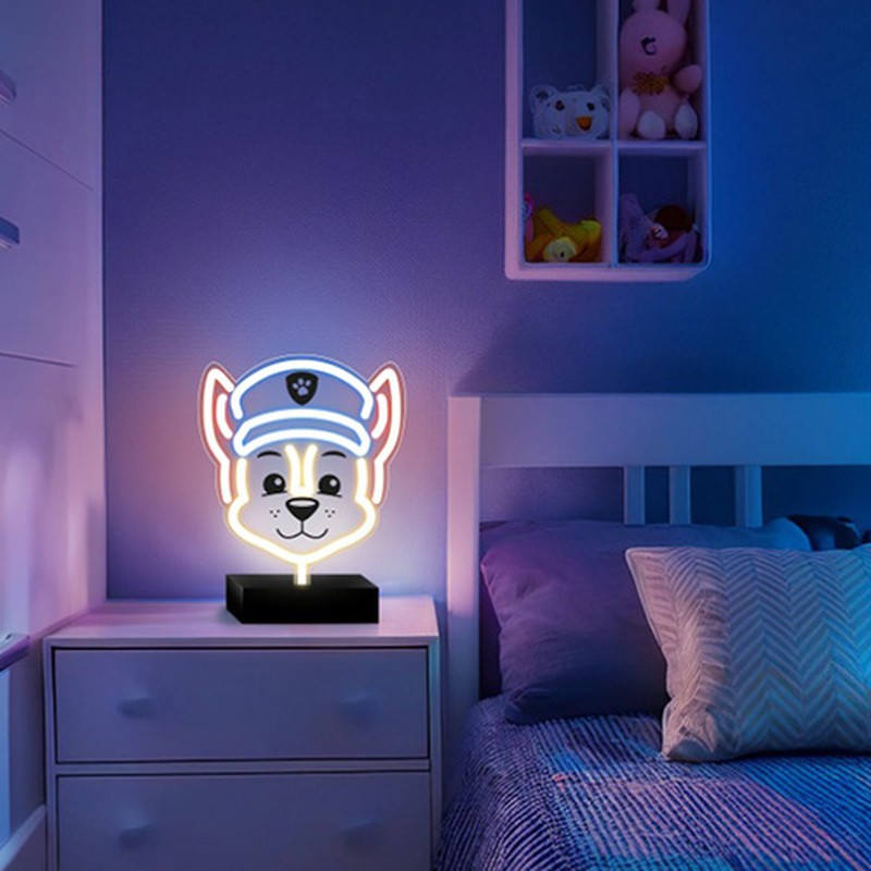 Neon LED cu suport Psi Patrol, Paw Patrol Chase, dimensiuni 25 x 25cm, cablu USB cu lungimea 1.5m