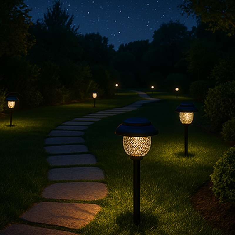 Lampa solara LED Filament, cu stalp de otel, Forever Light Sunari FLS-30, IP44, panou solar Monocristalin, baterie Ni-MH 1,2 V⎓ 800 mAh, 10 lm, dimensiuni 126x126x620mm, lumina alba calda, material ABS, sticla si otel