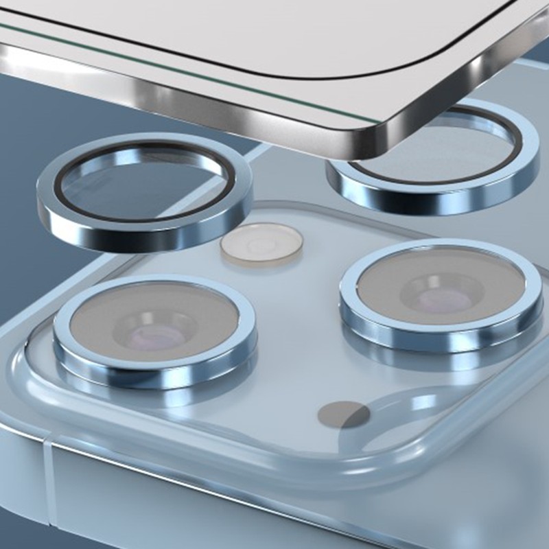 Folie protectie camera pentru iPhone 15, 9H, Etteri, protectie lentila, strat oleofob, strat anti-reflector, Roz