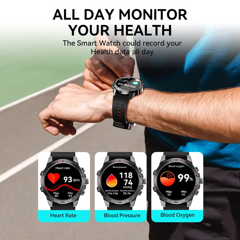Smartwatch BWOO WA-08, AMOLED 1.43 inch, negru, IP67, incarcare 2 h, ecran 1,43 inch, Amoled 1,43 inch 466x466 pix, bluetooth v.5.3