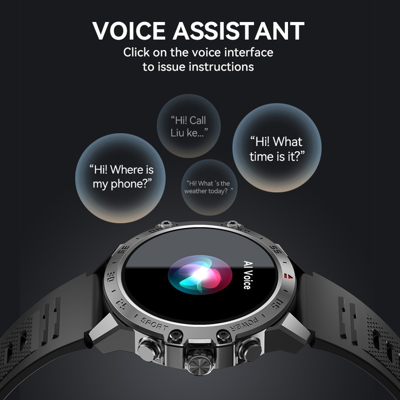Smartwatch BWOO WA-08, AMOLED 1.43 inch, negru, IP67, incarcare 2 h, ecran 1,43 inch, Amoled 1,43 inch 466x466 pix, bluetooth v.5.3