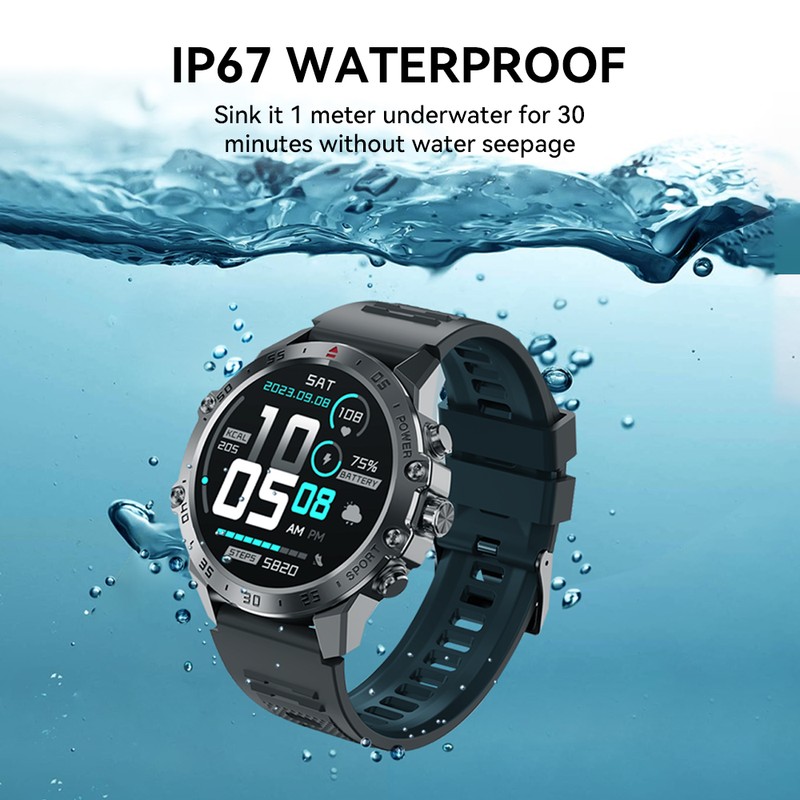 Smartwatch BWOO WA-08, AMOLED 1.43 inch, negru, IP67, incarcare 2 h, ecran 1,43 inch, Amoled 1,43 inch 466x466 pix, bluetooth v.5.3