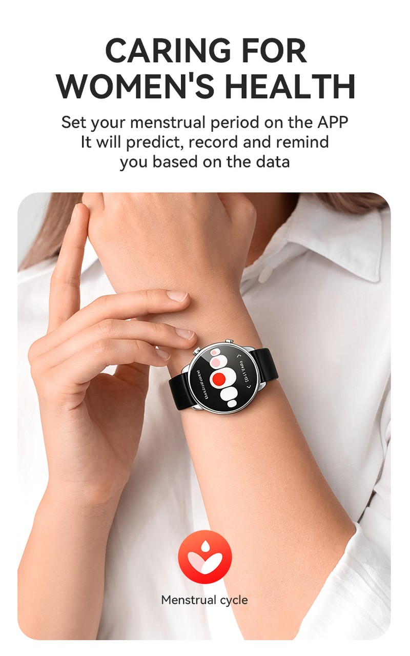 Smartwatch BWOO WA-10, AMOLED 1.32 inch, negru, IP68, incarcare 2 h, ecran 1,32 inch, Amoled 1,32 inch 466x466 pix, 280 mAh, bluetooth v.5.3