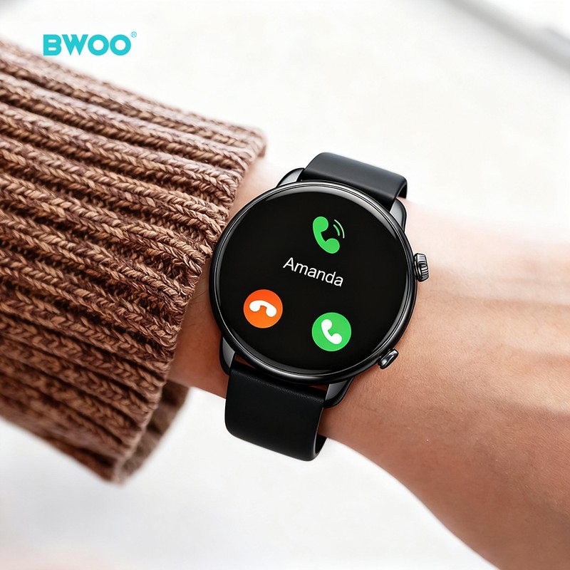 Smartwatch BWOO WA-10, AMOLED 1.32 inch, negru, IP68, incarcare 2 h, ecran 1,32 inch, Amoled 1,32 inch 466x466 pix, 280 mAh, bluetooth v.5.3