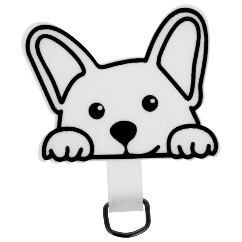 Ornament telefon cu design Dog, cu insertie din nailon sub carcasa husei, cu inel metalic de prindere exterior pentru atasarea la snur, lant sau curea si personalizare
