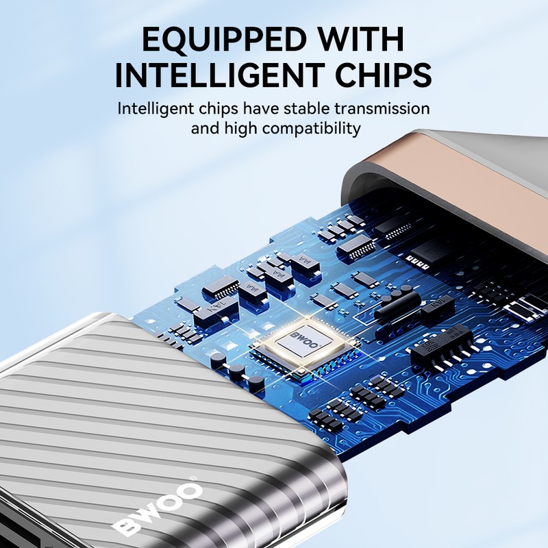 Cititor de carduri Bwoo BZ64, Adaptor Type C la card SD si microSD , cablu 0.2m, interfata USB 2.0, gri