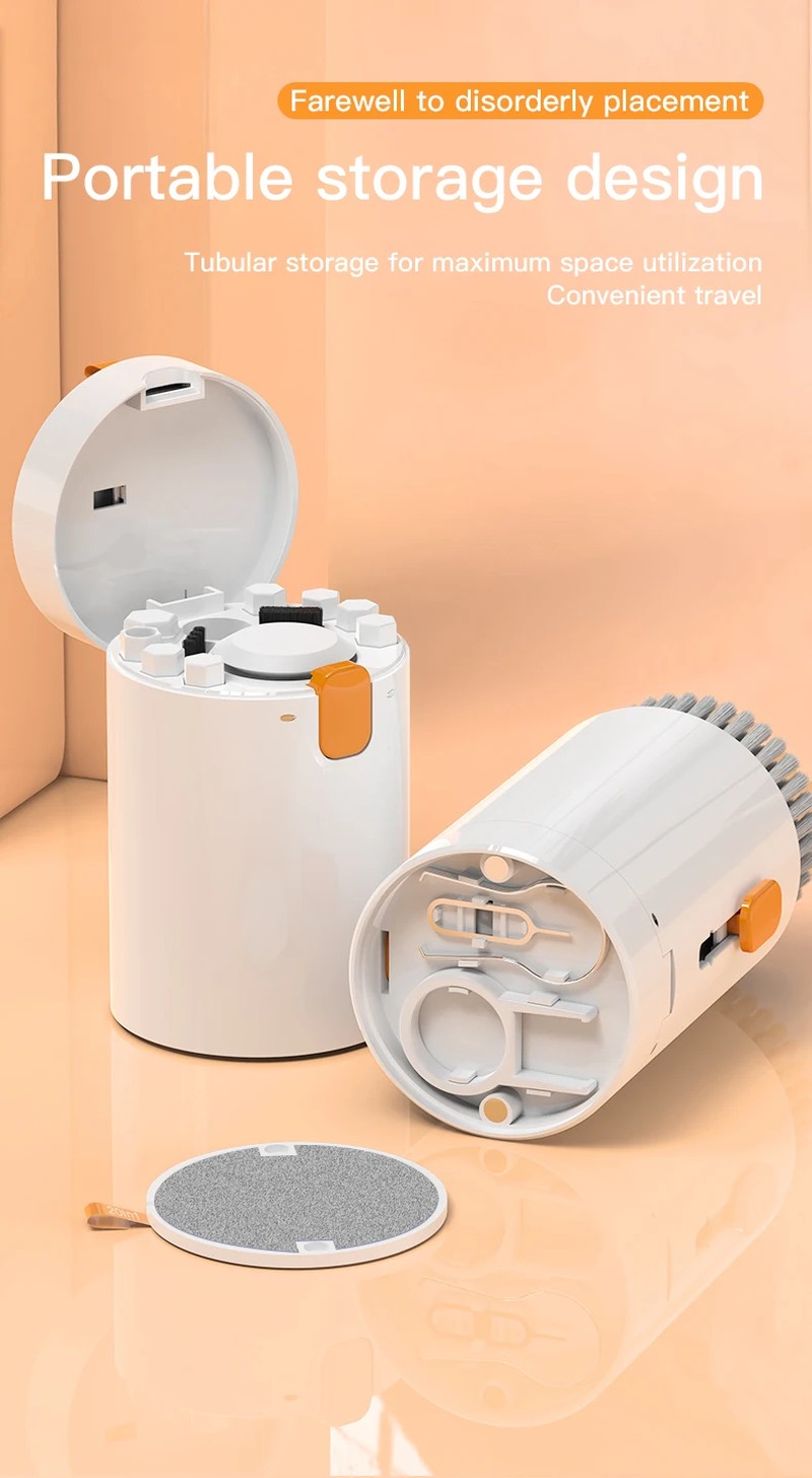 Set de curatare si intretinere dispozitive electronice, 20 in 1, cu perii, instrumente de accesat zone, pompa praf, dispenser lichide, pentru utilizare multifunctionala