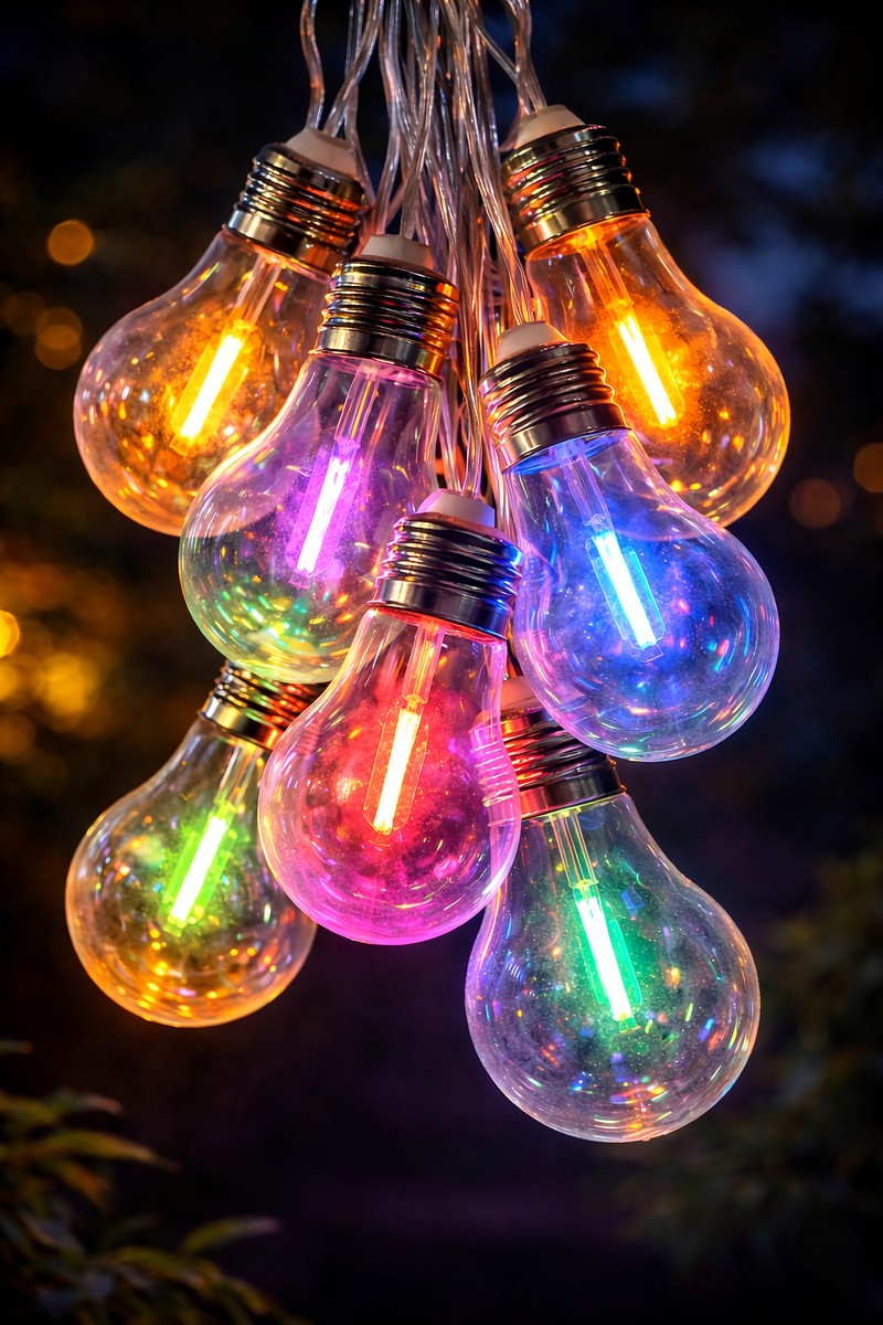 Ghirlanda luminoasa solara, Forever Light LED Sunari FLS-400, lungime 4m, 10 becuri multicolore, IP44, dimensiune panou solar 65x65mm, distanta intre becuri 30cm, lumina ambientala
