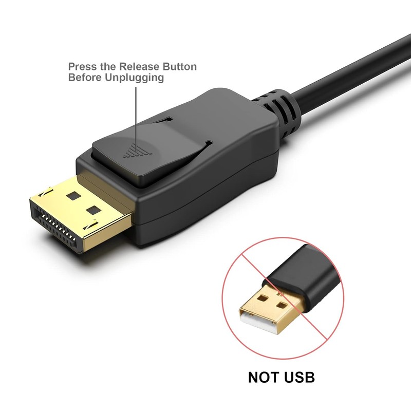 Cablu Benfei 8K DisplayPort 1.4 to DisplayPort 1.4 8K 60Hz 4K 144Hz, lungime 1.8m, standard VESA Negru