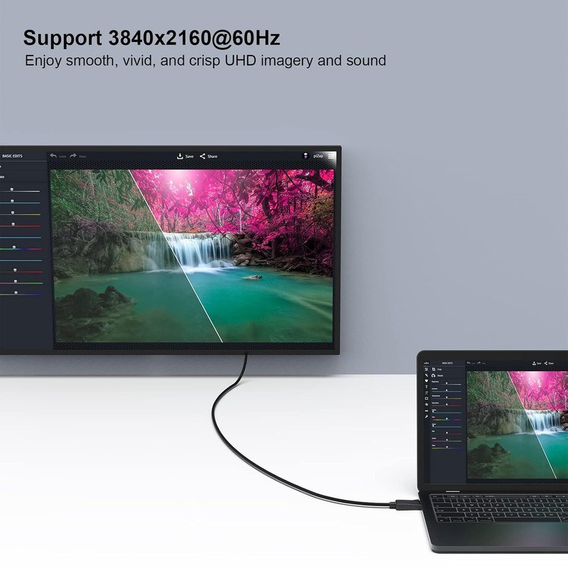 Cablu Benfei 8K DisplayPort 1.4 to DisplayPort 1.4 8K 60Hz 4K 144Hz, lungime 1.8m, standard VESA Negru