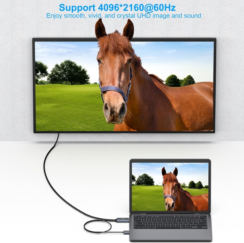 Cablu Benfei unidirectional HDMI la DisplayPort, 4K 4096 x 2160 la 60Hz, 2K 144Hz 1080P 165Hz, lungime 1.8m, cu prelungire USB pentru alimentare suplimentara, invelis exterior textil impletit, carcasa conectori din aluminiu, Gri