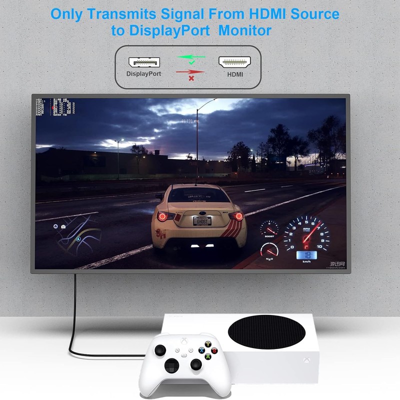 Cablu Benfei unidirectional HDMI la DisplayPort, 4K 4096 x 2160 la 60Hz, 2K 144Hz 1080P 165Hz, lungime 1.8m, cu prelungire USB pentru alimentare suplimentara, invelis exterior textil impletit, carcasa conectori din aluminiu, Gri