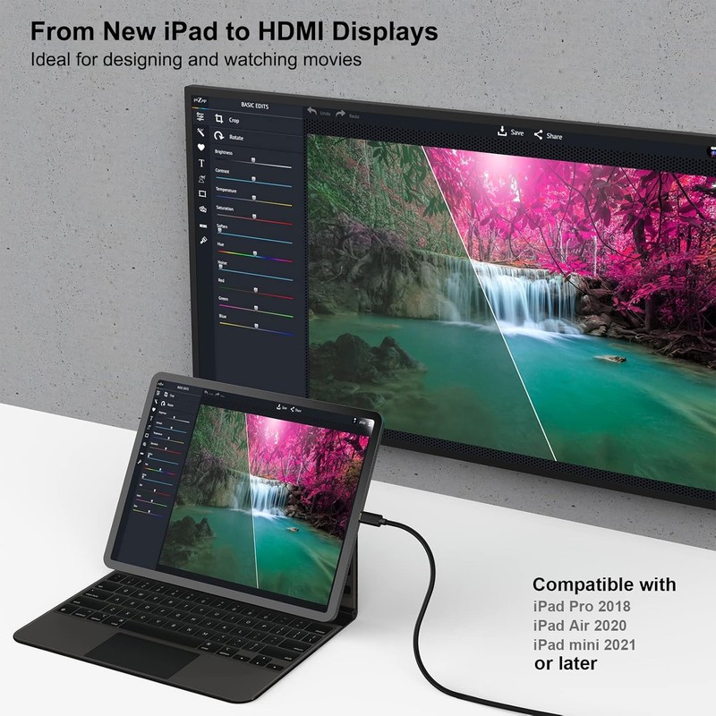 Cablu Benfei USB-C la HDMI cu lungime 0.9m, suporta rezolutie pana la 4K 3840 x 2160 la 30Hz, 32AWG, Negru