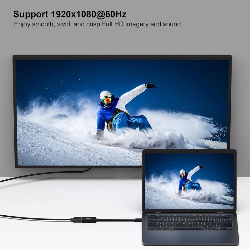 Adaptor unidirectional Benfei mini DisplayPort to HDMI, Full HD 1920x1080 @ 60Hz, cablu 0.15m, Negru