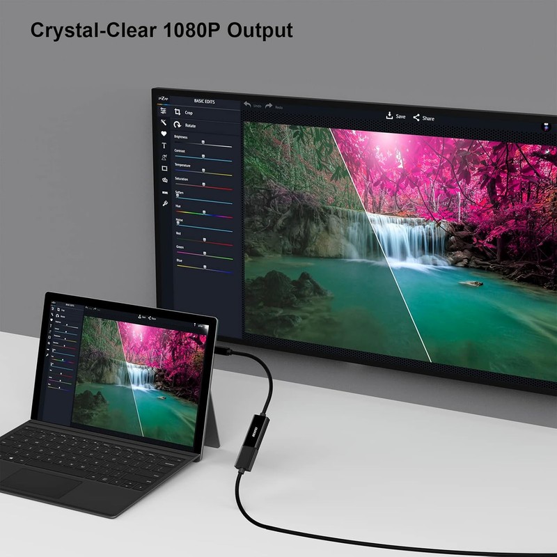 Adaptor unidirectional Benfei mini DisplayPort to HDMI, Full HD 1920x1080 @ 60Hz, cablu 0.15m, Negru