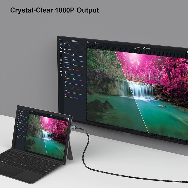 Cablu Benfei mini DisplayPort to HDMI 4K 30Hz, lungime 0.9m, invelis exterior din nylon impletit, carcasa conectori din aluminiu, Gri