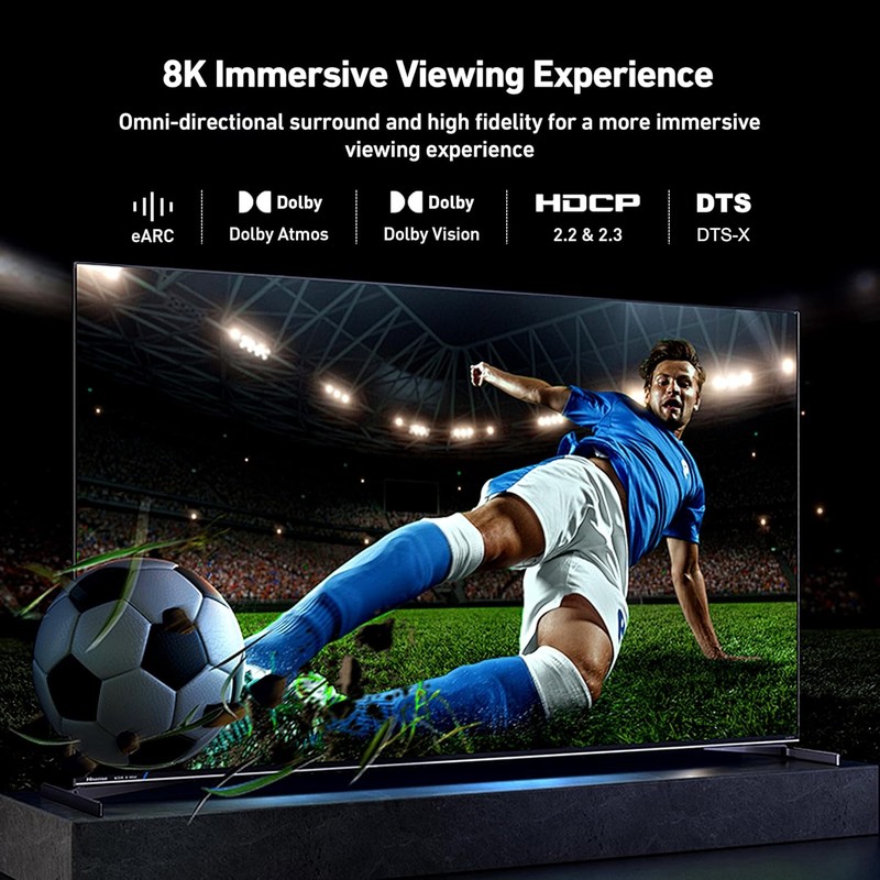 Set 2 cabluri HDMI 8K v.2.1, tata-tata, lungime 1.0 m, Benfei, 8K @ 60Hz, 4K @ 120Hz, latime banda 48Gbps, suport VRR si ALLM, Dynamic HDR, eArc, Negre