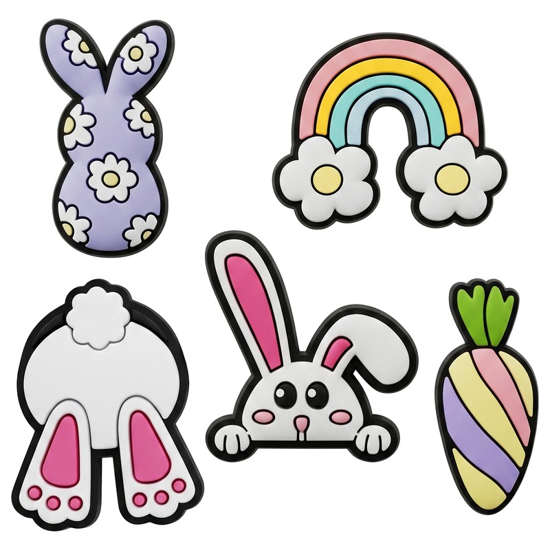 Set 5 huse universala 3D Sticker Bunny 5pcs, Carcasa, PVC, Multicolor